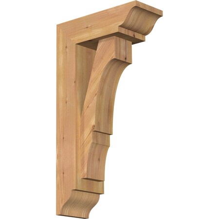Ekena Millwork Balboa Traditional Smooth Bracket w/ Offset Brace, Western Red Cedar, 5 1/2"W x 14"D x 26"H BKT0604X14X26BOA01SWR